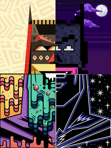 BATS IN FOURMATION - FOUR-STYLE ART PRINT