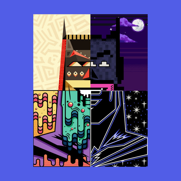 BATS IN FOURMATION - FOUR-STYLE ART PRINT